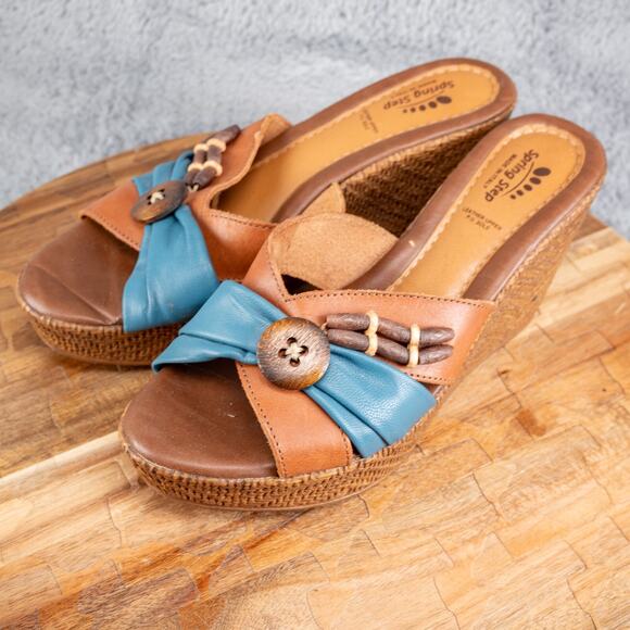 SPRING STEP..PLATFORM WEDGE..SANDALS / HEELS..ITALY..EUR 40/ US 9.5 - Picture 3 of 6